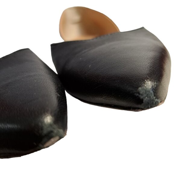 Kate Spade Gavana Black & Gold Leather D'Orsay Pointed Toe Leather Flats 6.5M - Picture 8 of 8